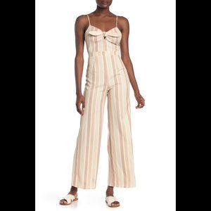 Romeo + Juliet Couture Striped Wide Leg Jumpsuit
